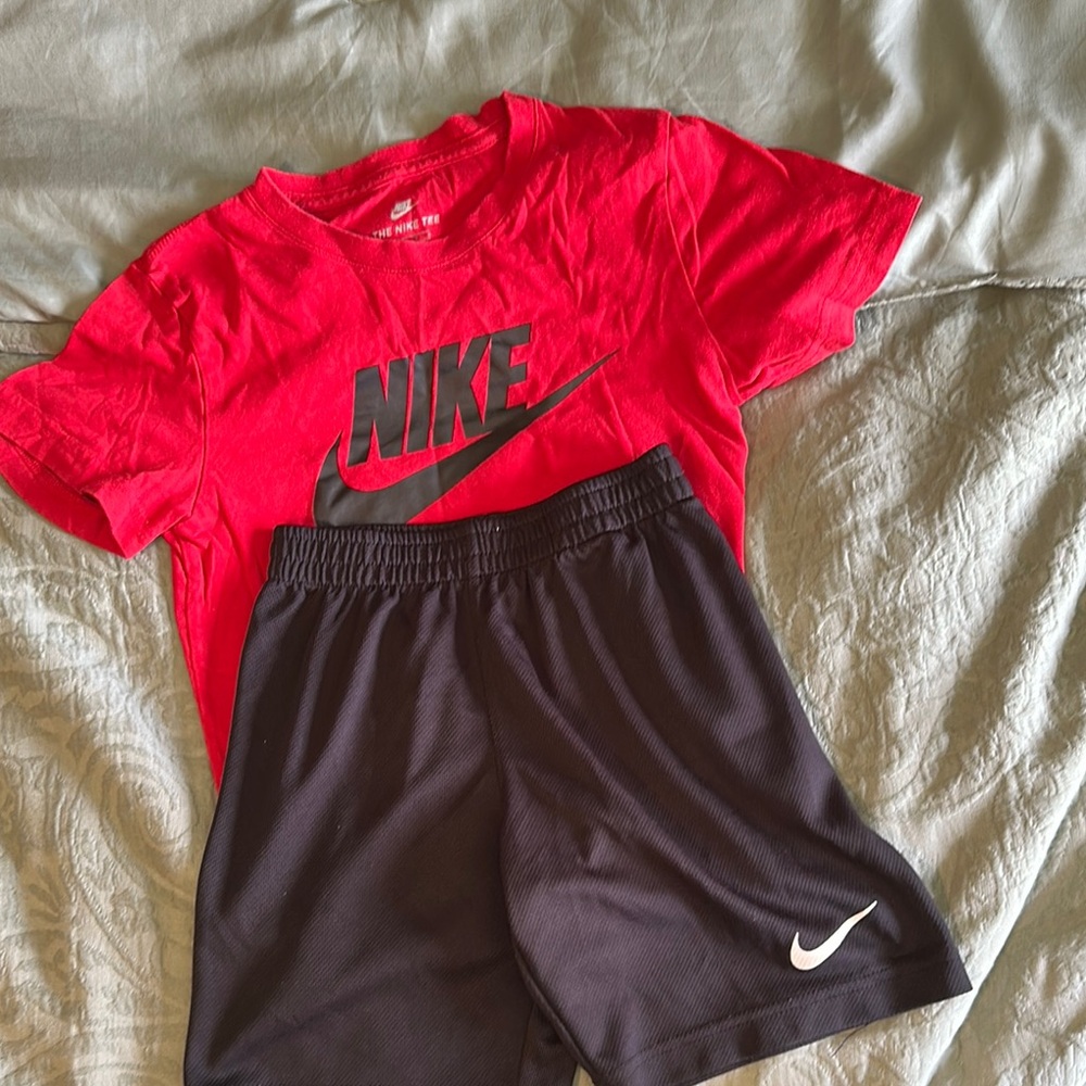 Nike Red Tee and Black Shorts Combo